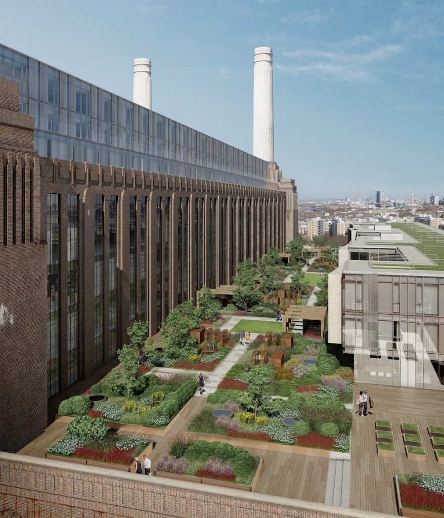 Battersea Power Station - Power Station rooftop garden by James Corner Field Operation