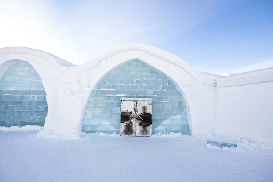 Entrance of Ice Hotel Art Suite - Photo by Martin Smedsen.