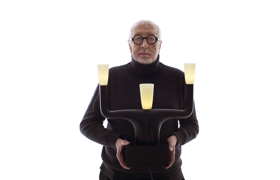 Andrea Branzi with Guru by Andrea Branzi (table lamp)_phToniMeneguzzo