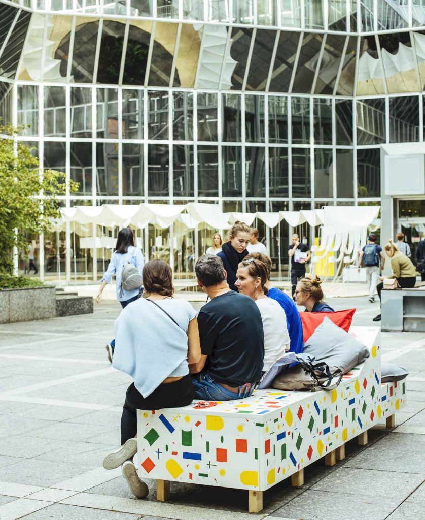 'To couch in public' by Mechthild Ebert, Elina Kränzle and Jonas Malzahn - Photo by  Kollektiv Fischka-Maria Noisternig and Vienna Design Week.
