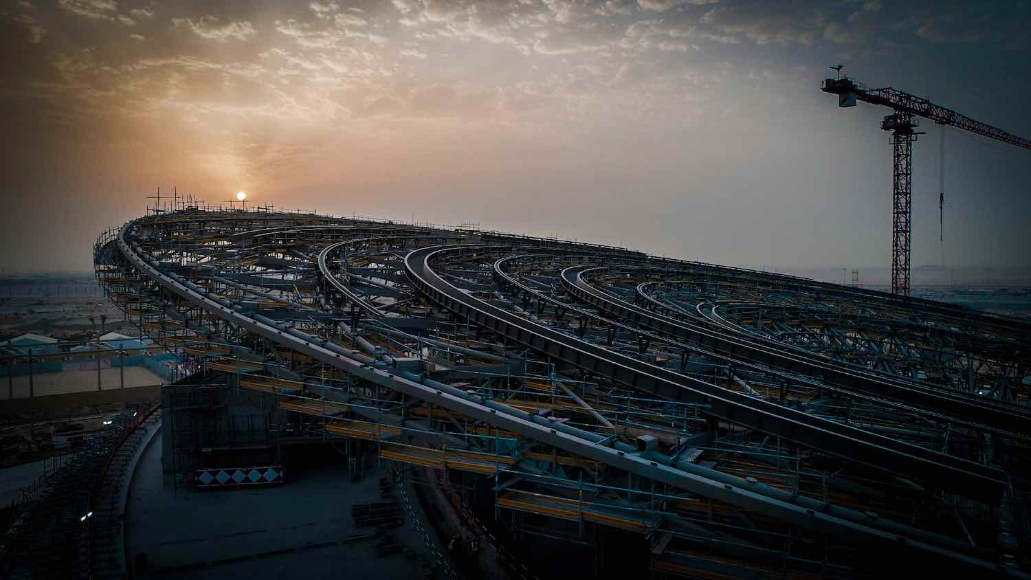 Construction site of the Sustainability Pavilion by Grimshaw Architects - Photo by Expo 2020 Dubai.