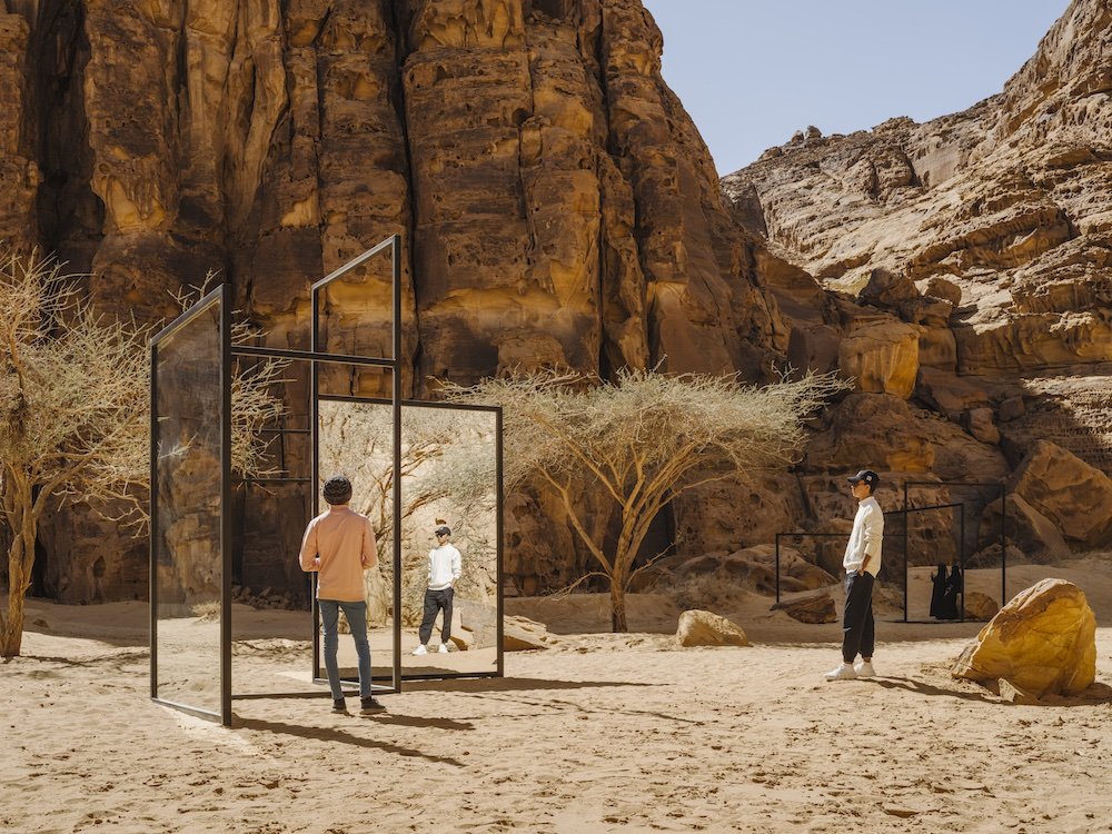 Alicja Kwade's installation @ Desert X AlUla 2022, photo by Lance Gerber.