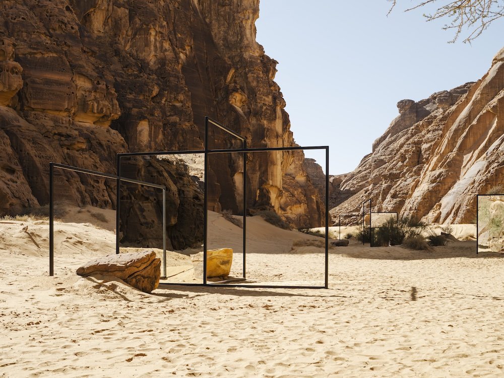 Alicja Kwade's installation @ Desert X AlUla 2022, photo by Lance Gerber.