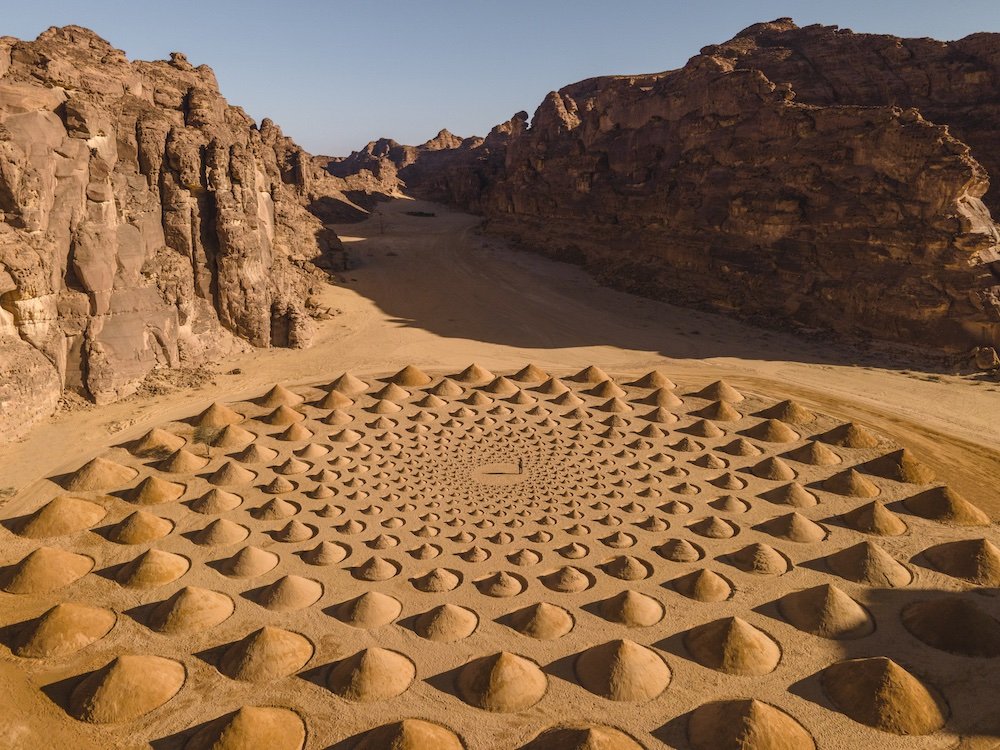 Jim Denevan's installation @ Desert X AlUla 2022, photo by Lance Gerber.
