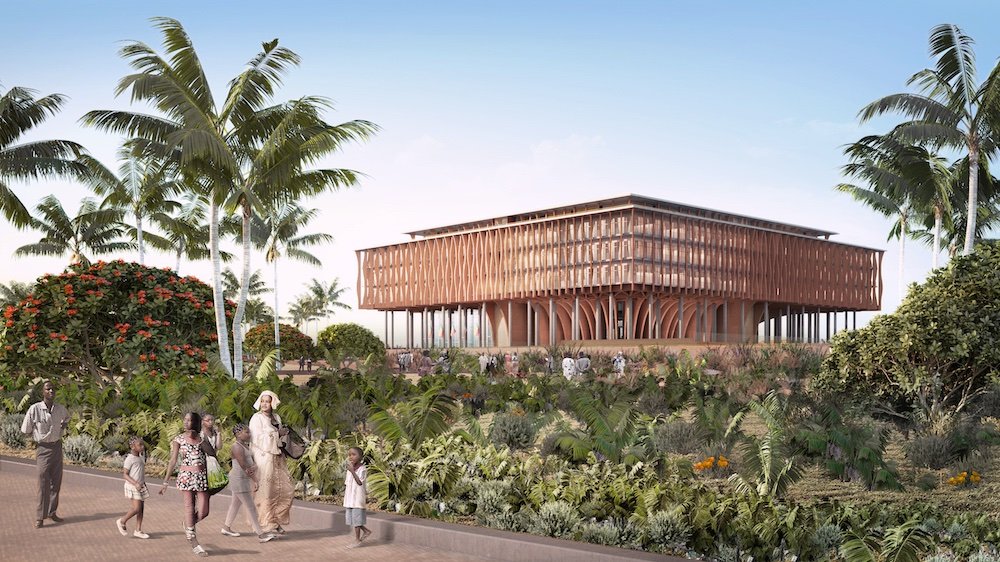 Benin National Assembly by Francis Kéré - Rendering courtesy of Kéré Architecture.