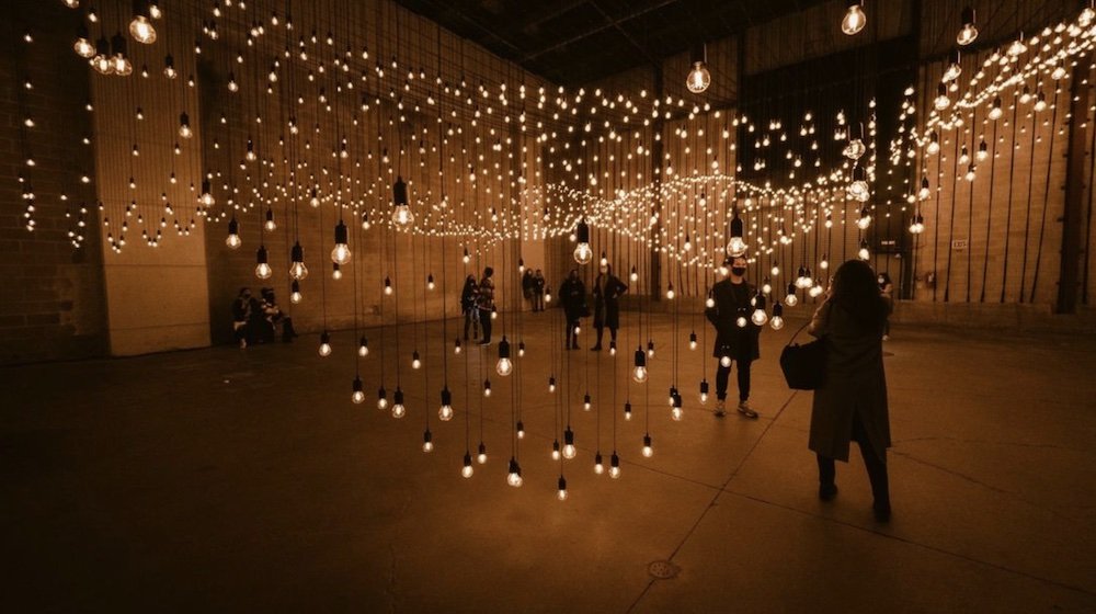 Pulse Topology by Rafael Lozano-Hemmer x Superblue at Design Miami Basel - Photo via IG by @superblue.art.