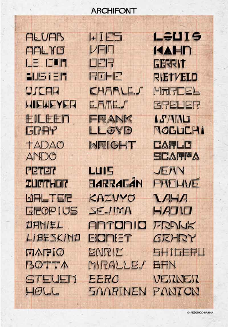 Archifont series by Federico Babina - All