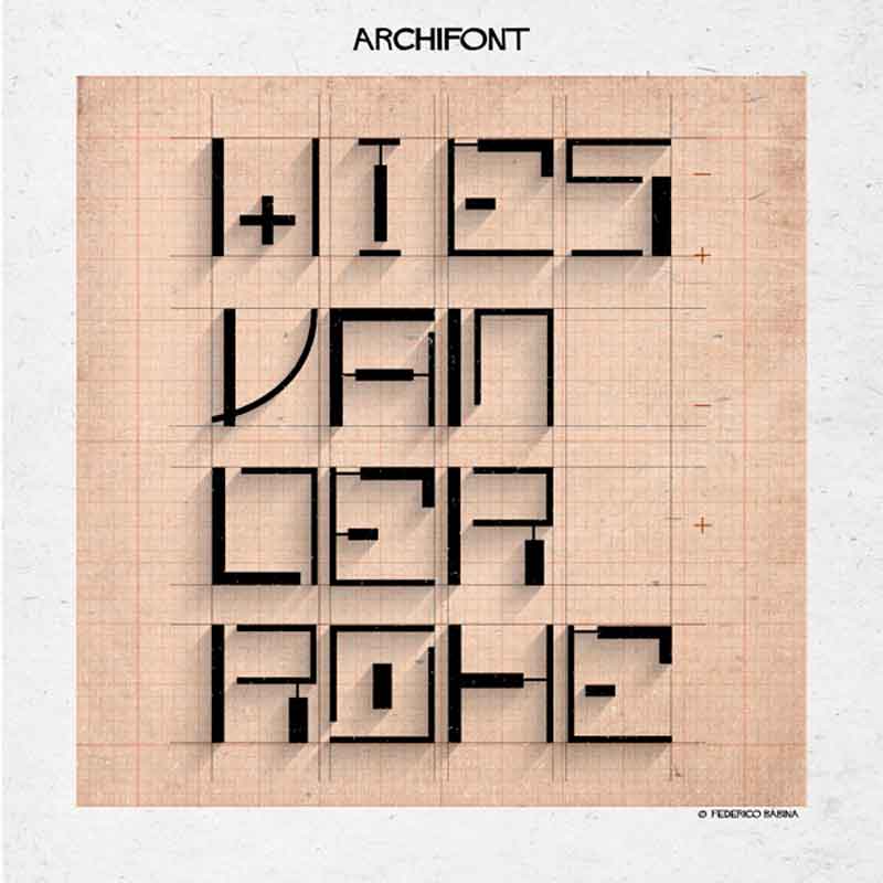 Archifont series by Federico Babina - Mies Van der Rohe.