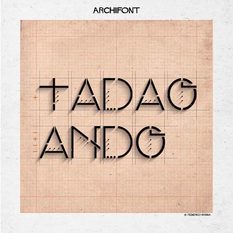 Archifont series by Federico Babina - Tadao Ando.