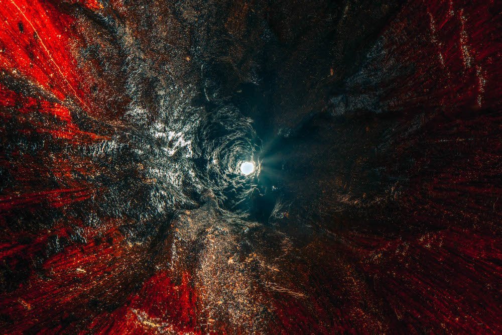 Architecture in Music photo project by Charles Brooks, inside an Australian Didgeridoo,