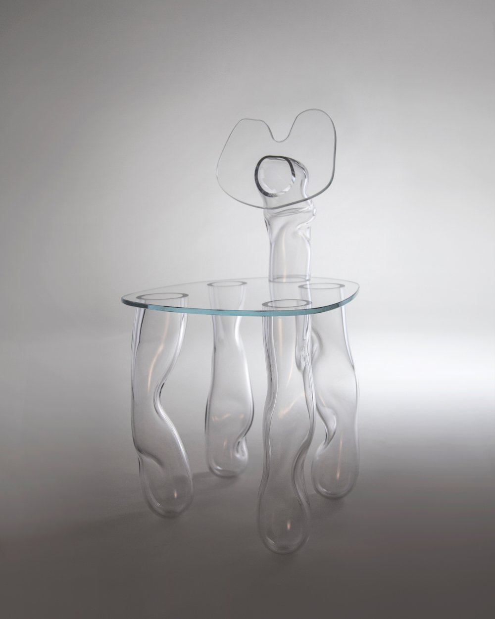 Melted Glass chair by Clara Jorisch @ Collectible 2024 - © studio clara jorisch, courtesy of Collectible.