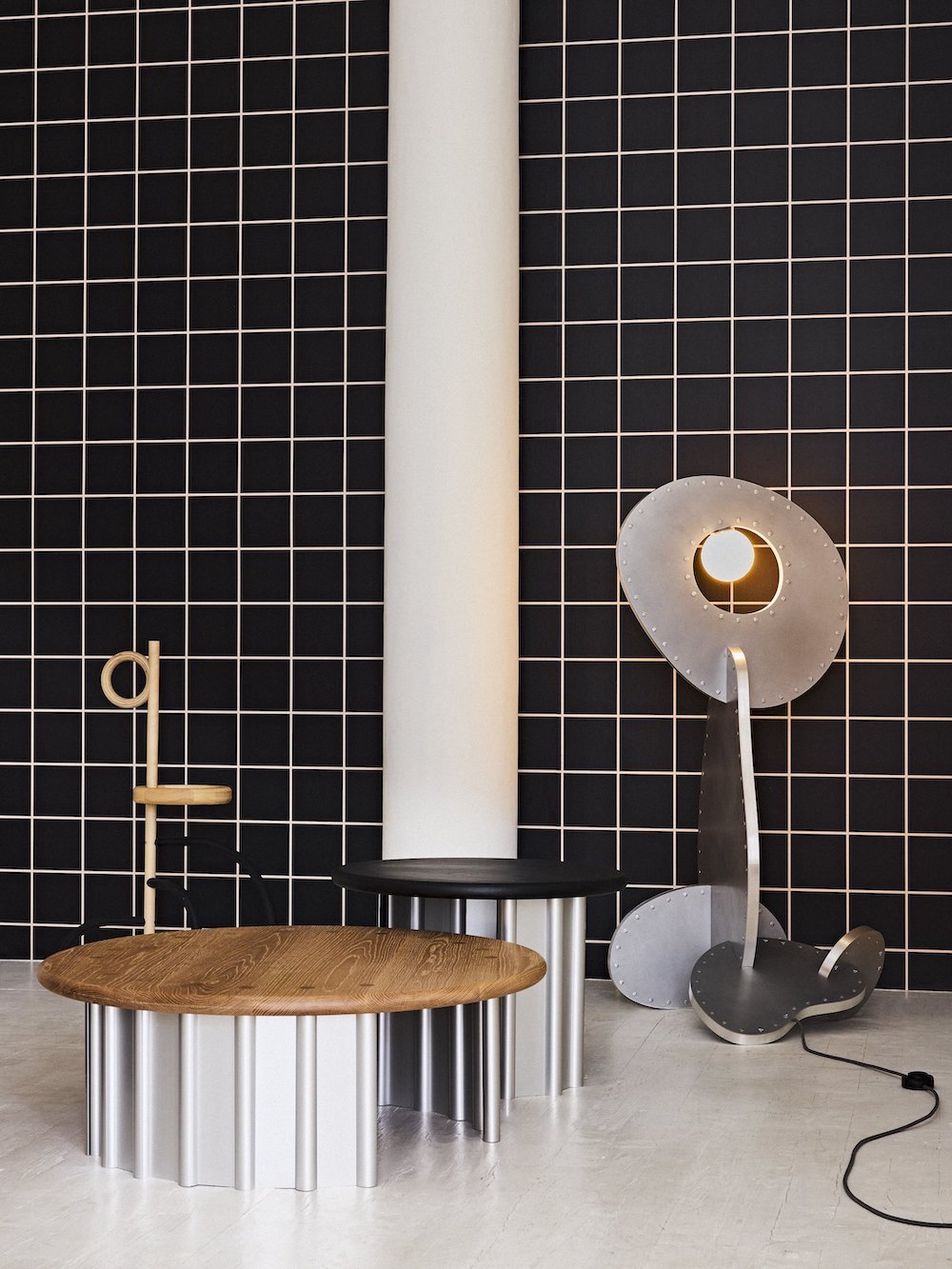 Extruded Coffee Table and Pebble lighting design by Office of Tangible Space - Photo by Jonathan Hokklo Photography.