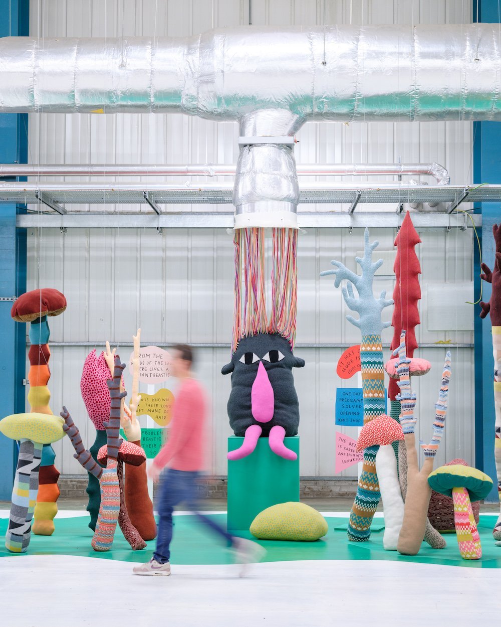 The Wild Woolly Beastie of The Law installation by Donna Wilson at Dundee Design Festival 2024 - Photo by Grant Anderson.