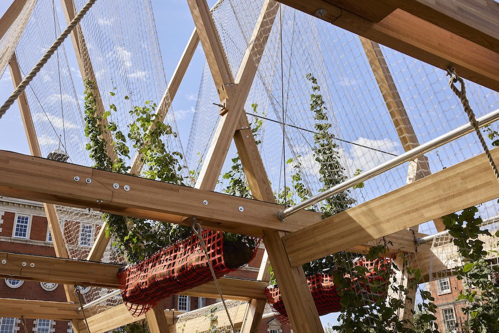Vert Pavilion by Diez Office, the American Hardwood Export Council and OMCºC at London Design Festival 2024 - Photo by Petr Krejci, courtesy of AHEC.