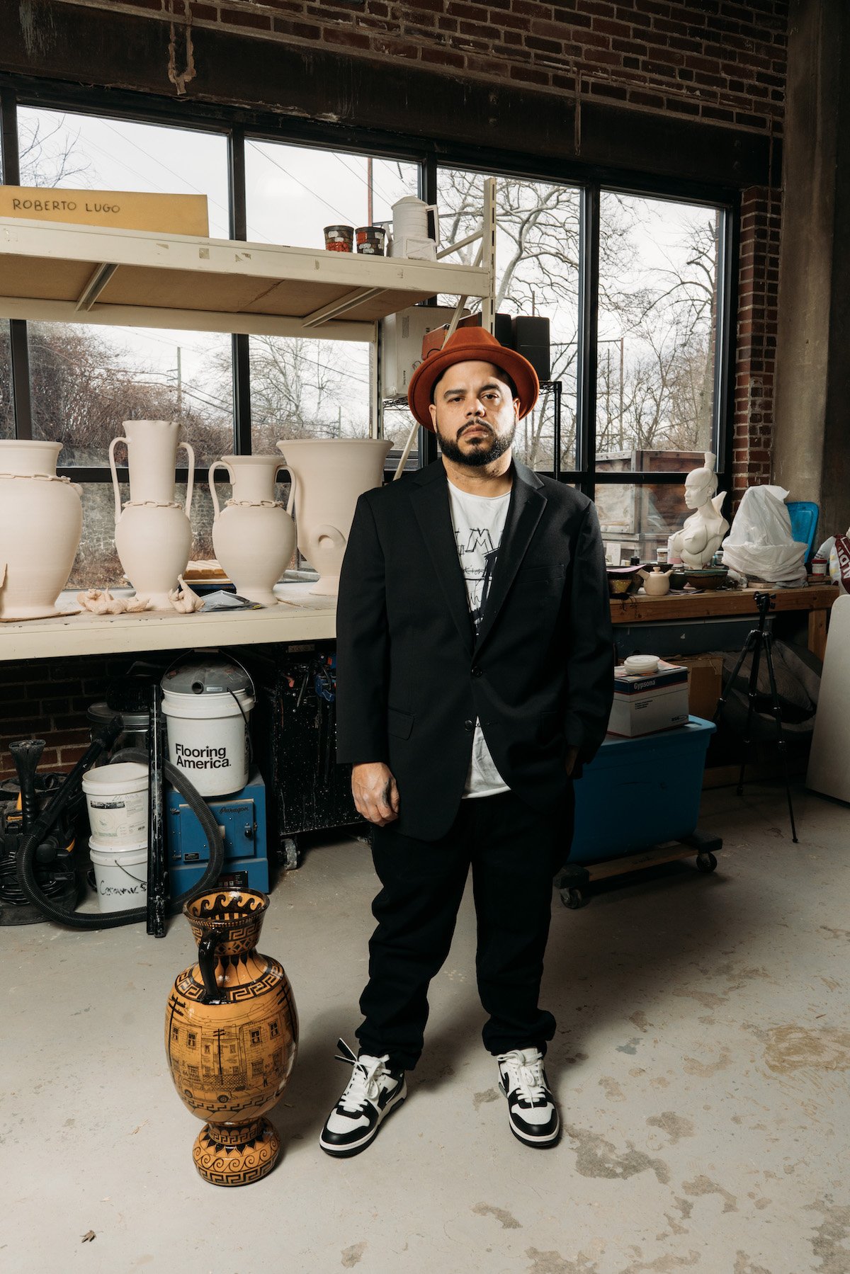 Roberto Lugo in his studio - Portrait by Paolo Jay Agbay.