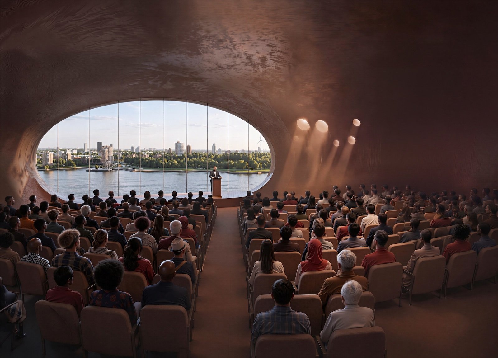 Rotterdam Rocks by MVRDV, ceonference hall - Visual by MVRDV.