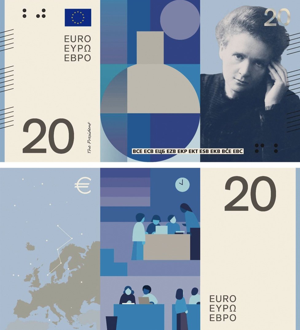 20 Euro banknote redesign by Neue Gestaltung GmbH - Design C - Copyright of The ECB.