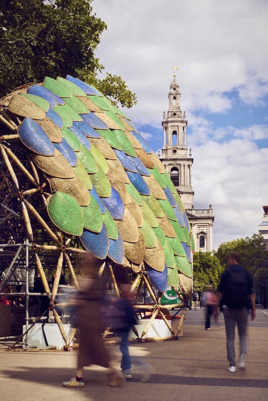 The Pangolin Shield Pavilion by Studio Saar at London Design Festival 2026 - Photo by Mark Cocksedge, courtesy of London Design Festival.