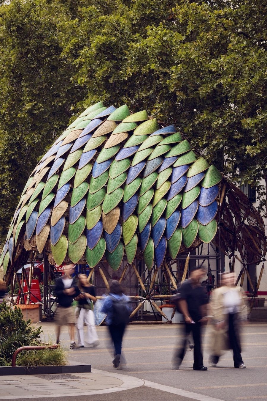 The Pangolin Shield Pavilion by Studio Saar at London Design Festival 2026 - Photo by Mark Cocksedge, courtesy of London Design Festival.