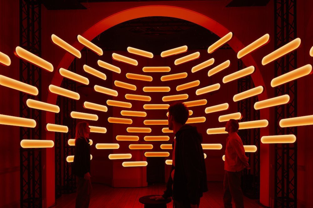 'The Sun, My Heart' installation by Marjan van Aubel at London Design Festival 2024 - Photo by Ed Reeve, courtesy of LFD and Bloomberg.