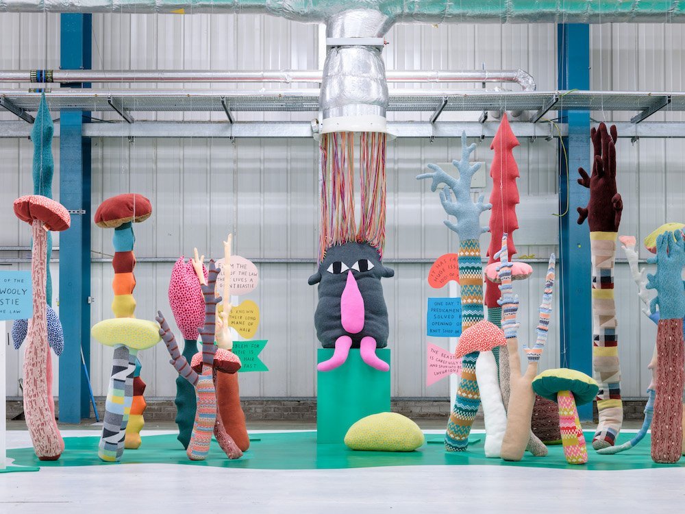The Wild Woolly Beastie of The Law installation by Donna Wilson at Dundee Design Festival 2024 - Photo by Grant Anderson.