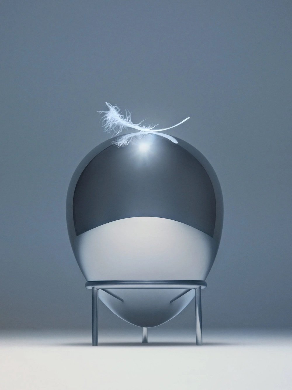 The Last Pot, Michael Anastassiades' metallic, egg-shaped urn - Courtesy of Alessi.